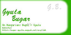 gyula bugar business card